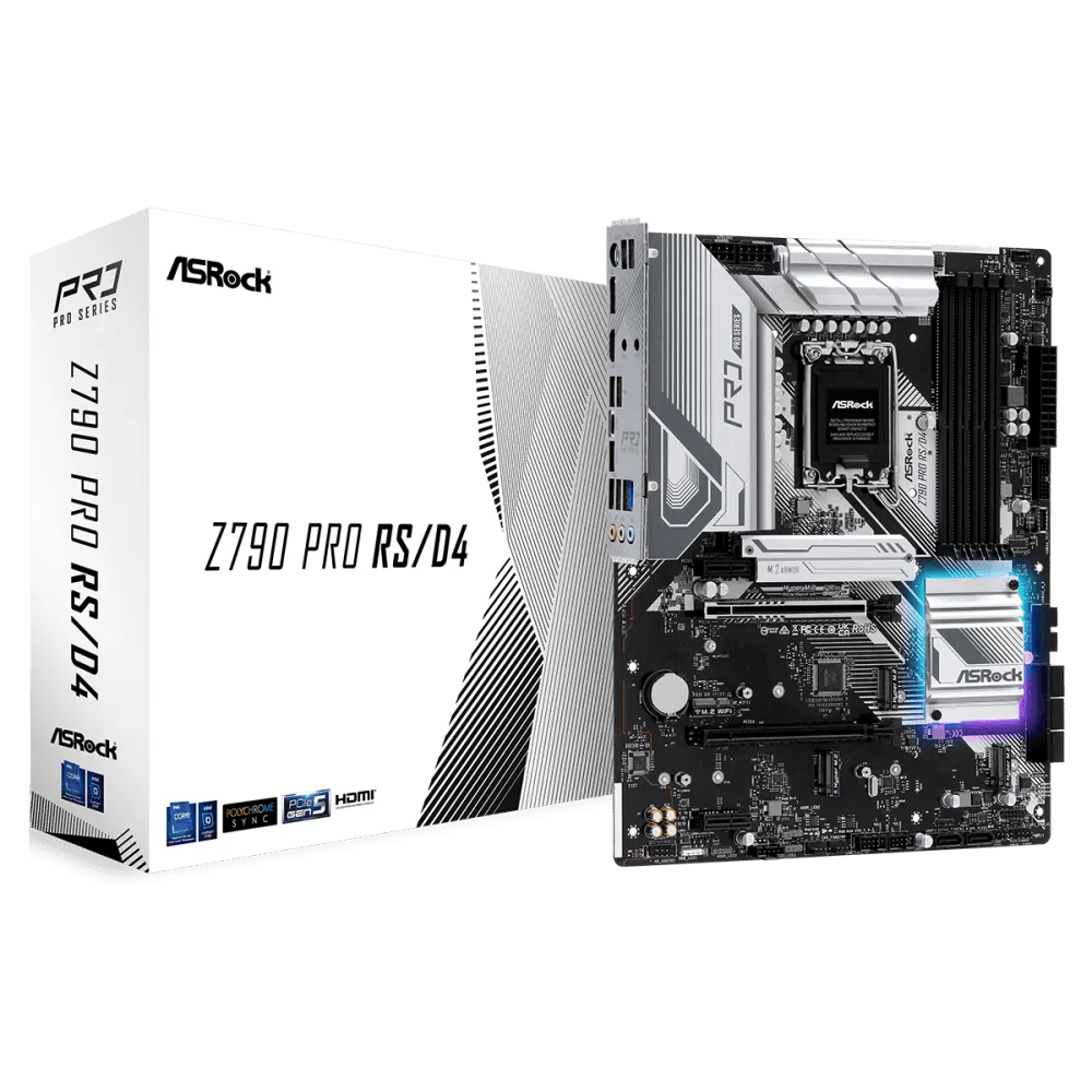 ASRock Z790 Pro RS/D4 700 Series Intel Motherboard | 90 - MXBJL0 - A0UAYZ | - Vektra Computers LLC ASRock Z790 Pro RS/D4 700 Series Intel Motherboard | 90 - MXBJL0 - A0UAYZ | - Vektra Computers LLC